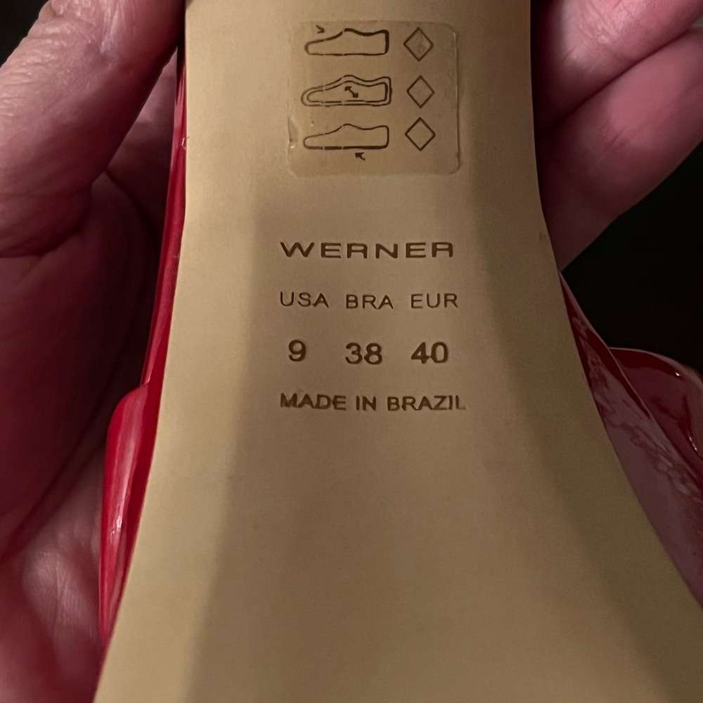 Werner Red Platform Heels - Picture 10 of 12